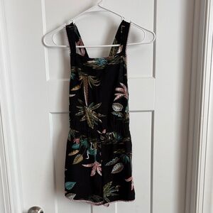 Old Navy Cross Back Black Tropical Kids Romper